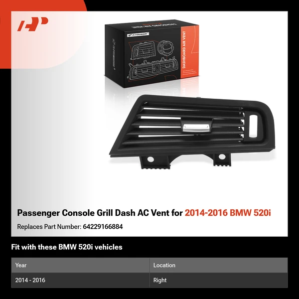 Passenger Console Grill Dash AC Vent for 2014-2016 BMW 520i