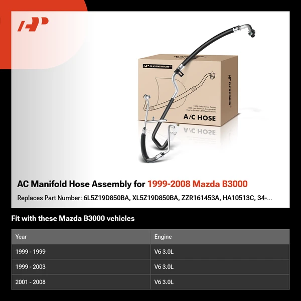 AC Manifold Hose Assembly for 1999-2008 Mazda B3000