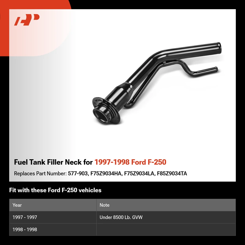 Fuel Tank Filler Neck for 1997-1998 Ford F-250