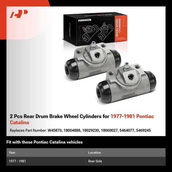 2 Pcs Rear Drum Brake Wheel Cylinders for 1977-1981 Pontiac Catalina