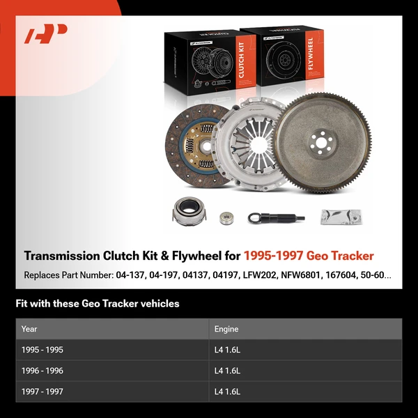 Transmission Clutch Kit & Flywheel for 1995-1997 Geo Tracker