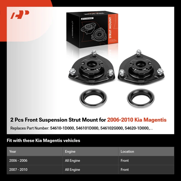 2 Pcs Front Suspension Strut Mount for 2006-2010 Kia Magentis