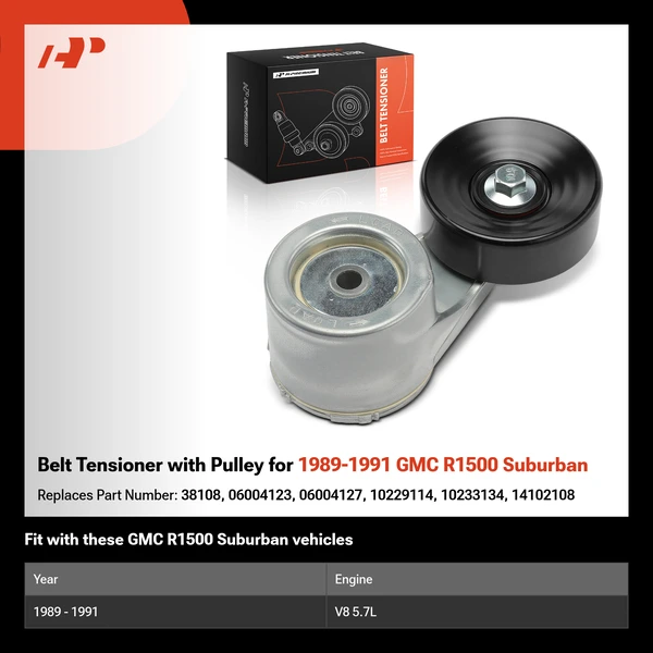 Belt Tensioner with Pulley for 1989-1991 GMC R1500 Suburban