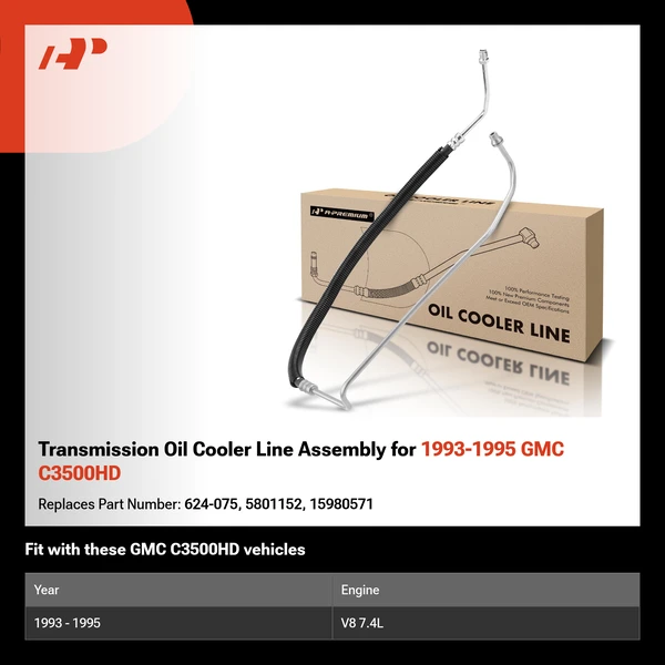 Transmission Oil Cooler Line Assembly for 1993-1995 GMC C3500HD