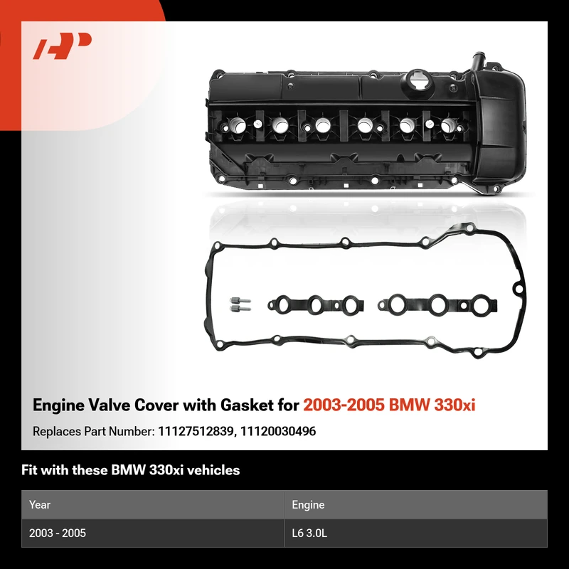 Engine Valve Cover with Gasket for 2003-2005 BMW 330xi