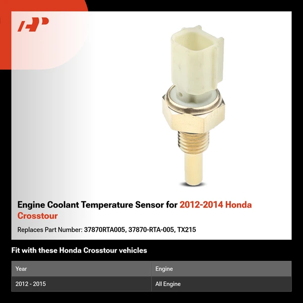 Engine Coolant Temperature Sensor for 2012-2014 Honda Crosstour