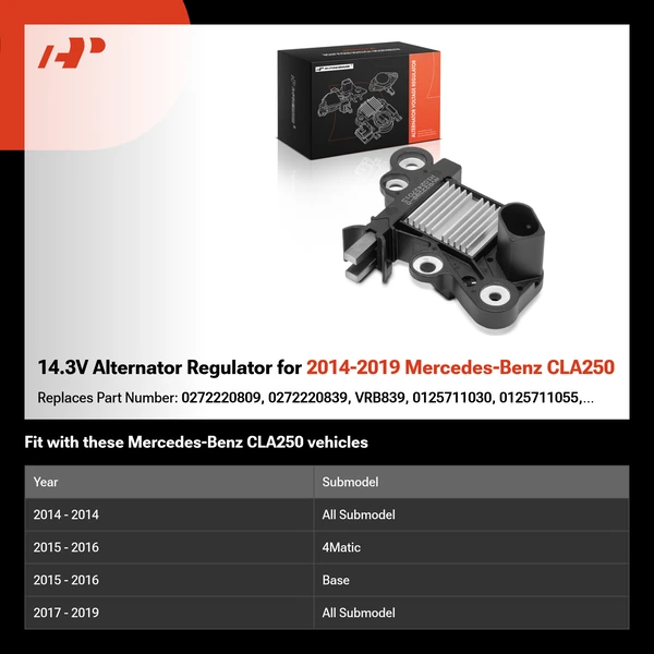 14.3V Alternator Regulator for 2014-2019 Mercedes-Benz CLA250