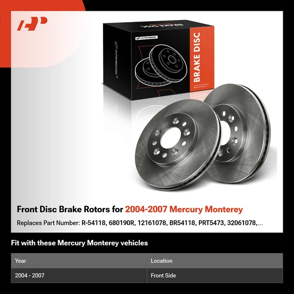 Front Disc Brake Rotors for 2004-2007 Mercury Monterey