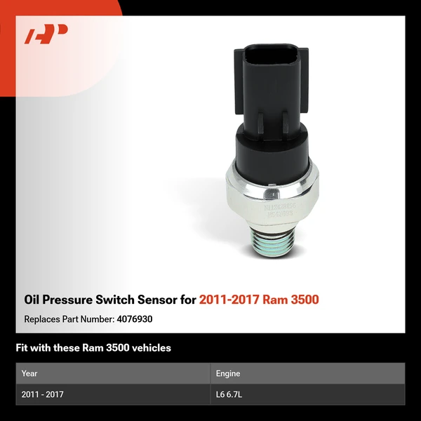 Oil Pressure Switch Sensor for 2011-2017 Ram 3500