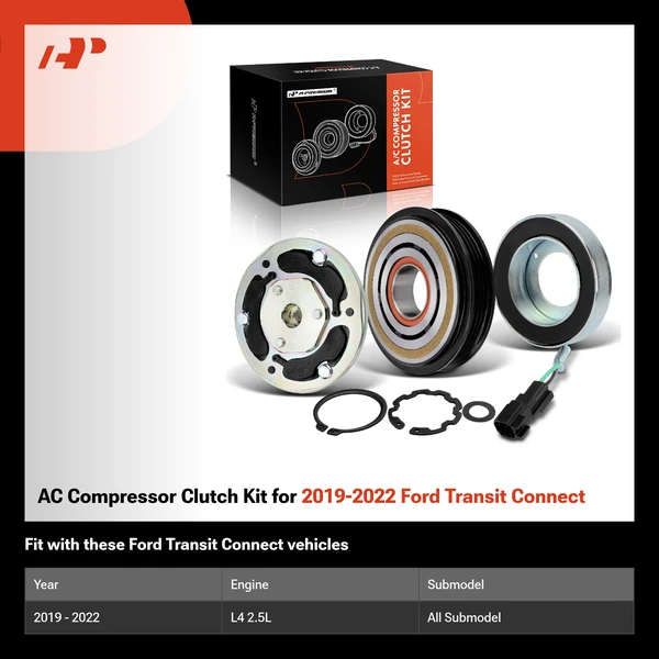 AC Compressor Clutch Kit for 2019-2022 Ford Transit Connect