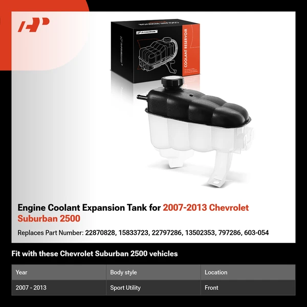 Engine Coolant Expansion Tank for 2007-2013 Chevrolet Suburban 2500