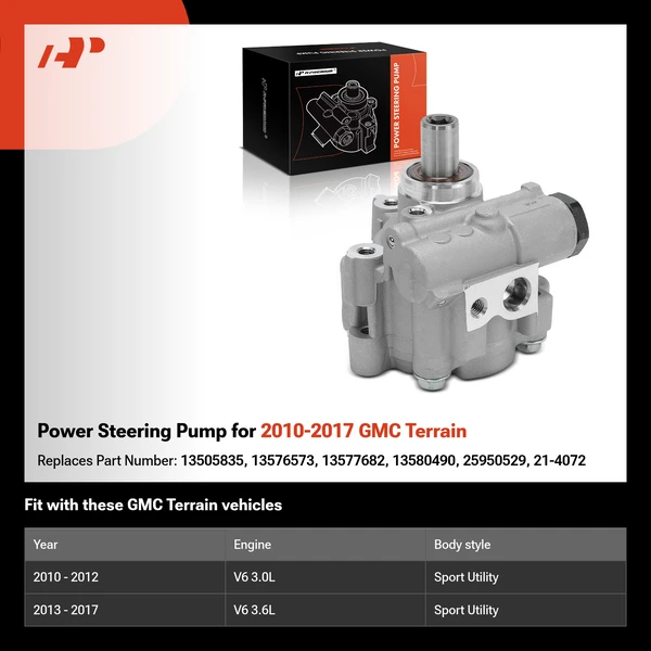 Power Steering Pump for 2010-2017 GMC Terrain