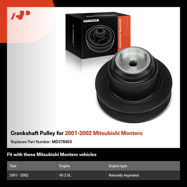 Crankshaft Pulley for 2001-2002 Mitsubishi Montero