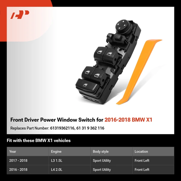 Front Driver Power Window Switch for 2016-2018 BMW X1