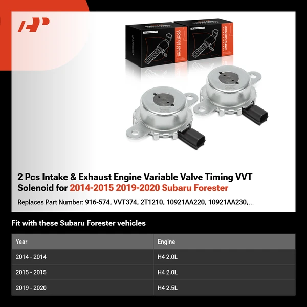 2 Pcs Intake & Exhaust Engine Variable Valve Timing VVT Solenoid for 2014-2015 2019-2020 Subaru Forester