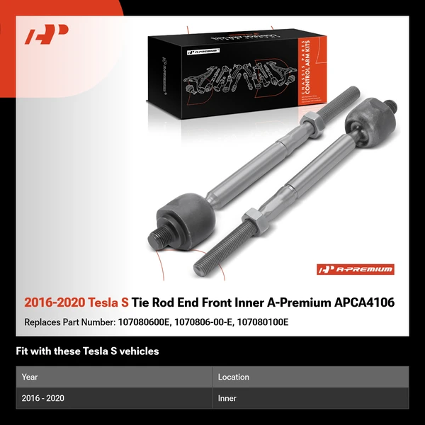 2016-2020 Tesla S Tie Rod End Front Inner A-Premium APCA4106