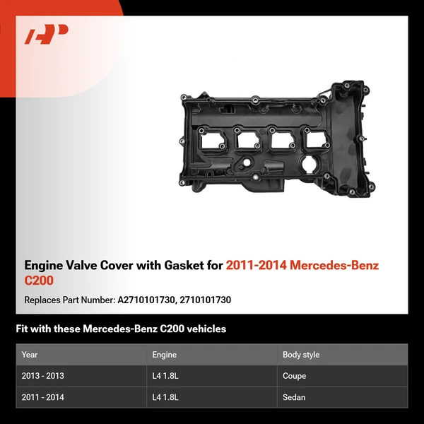 Engine Valve Cover with Gasket for 2011-2014 Mercedes-Benz C200