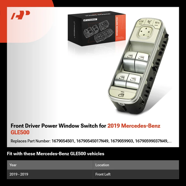 Front Driver Power Window Switch for 2019 Mercedes-Benz GLE500