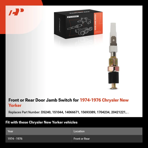 Front or Rear Door Jamb Switch for 1974-1976 Chrysler New Yorker