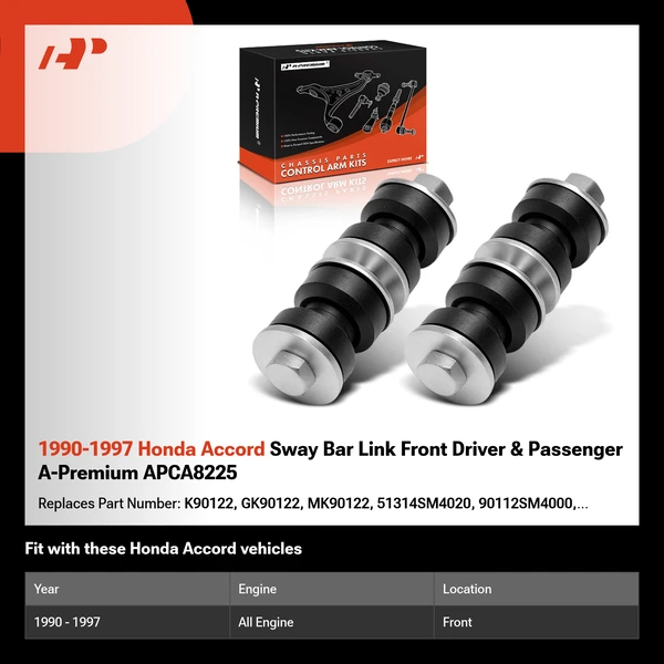 1990-1997 Honda Accord Sway Bar Link Front Driver & Passenger A-Premium APCA8225