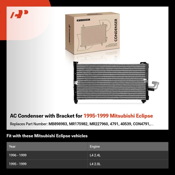 AC Condenser with Bracket for 1995-1999 Mitsubishi Eclipse