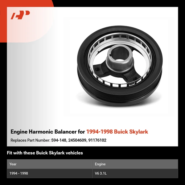 Engine Harmonic Balancer for 1994-1998 Buick Skylark