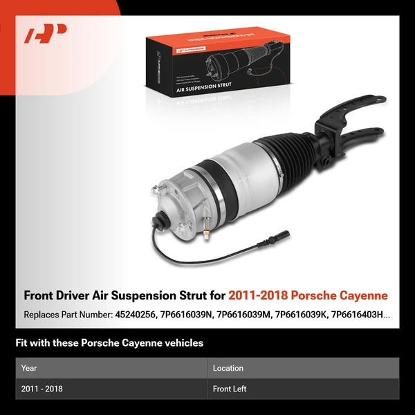 Front Driver Air Suspension Strut for 2011-2018 Porsche Cayenne