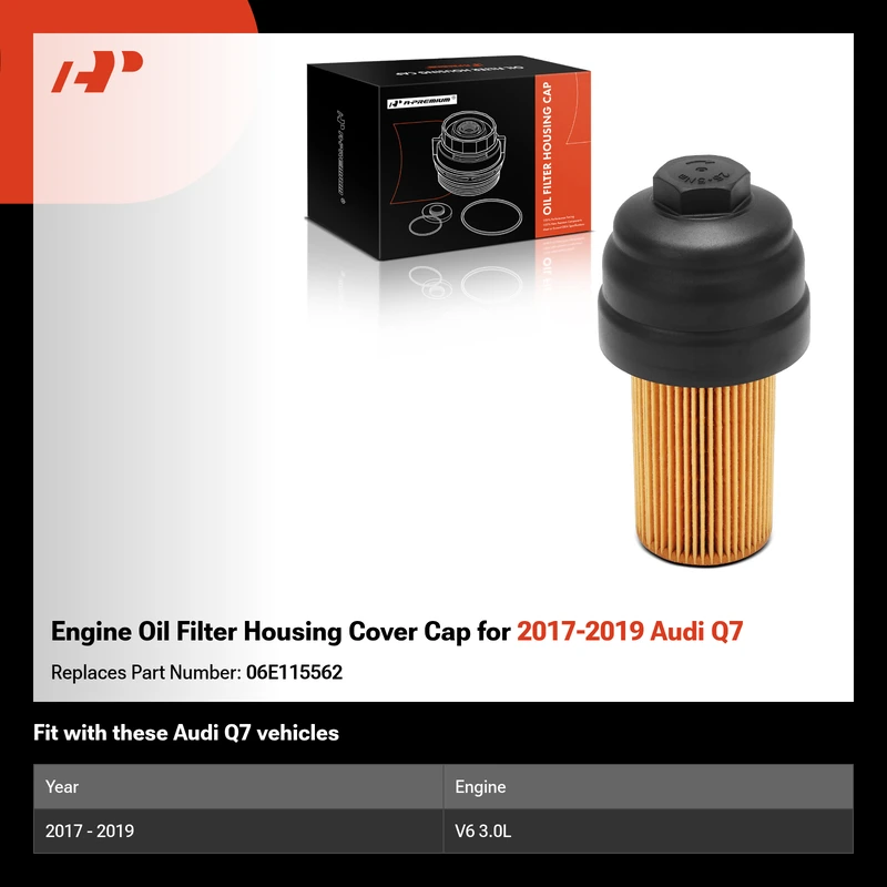 Engine Oil Filter Housing Cover Cap for 2017-2019 Audi Q7