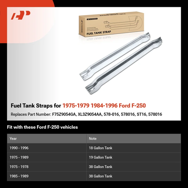 Fuel Tank Straps for 1975-1979 1984-1996 Ford F-250