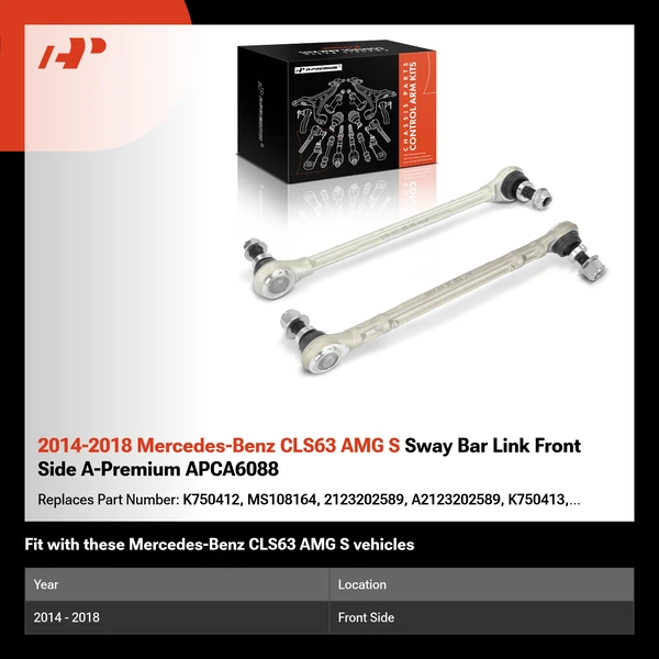 2014-2018 Mercedes-Benz CLS63 AMG S Sway Bar Link Front Side A-Premium APCA6088