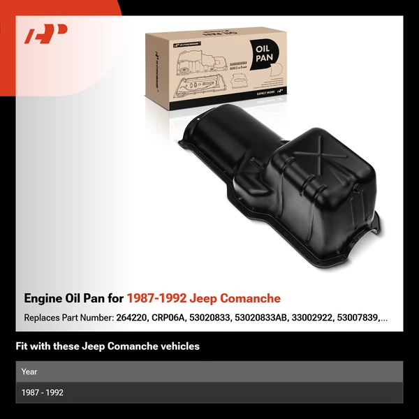 Engine Oil Pan for 1987-1992 Jeep Comanche
