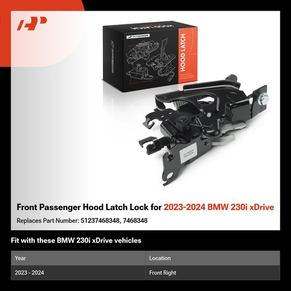 Front Passenger Hood Latch Lock for 2023-2024 BMW 230i xDrive