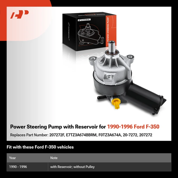 Power Steering Pump with Reservoir for 1990-1996 Ford F-350