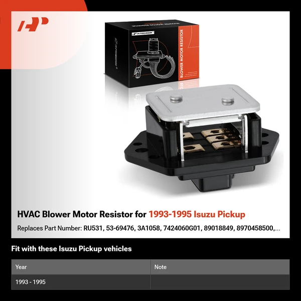 HVAC Blower Motor Resistor for 1993-1995 Isuzu Pickup