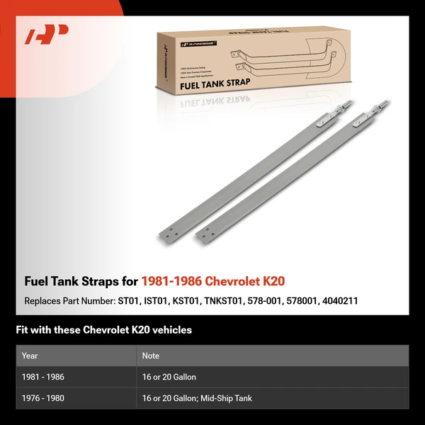 Fuel Tank Straps for 1981-1986 Chevrolet K20