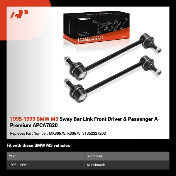 1995-1999 BMW M3 Sway Bar Link Front Driver & Passenger A-Premium APCA7820