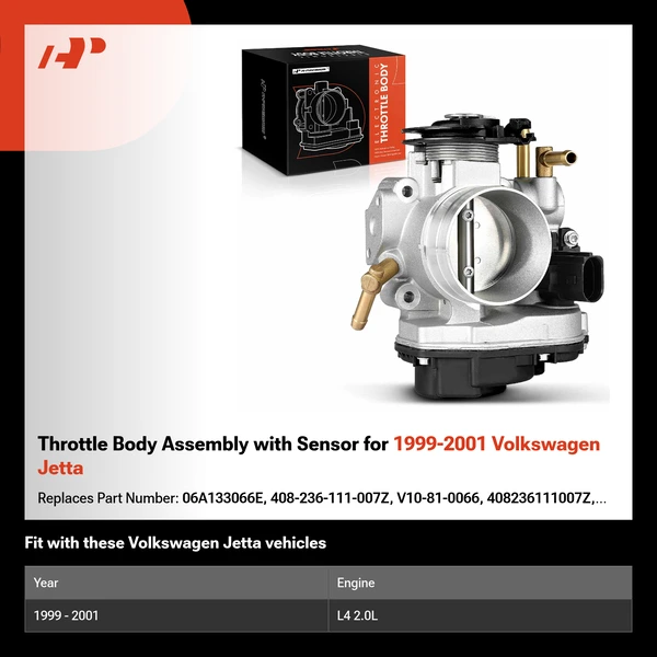 Throttle Body Assembly with Sensor for 1999-2001 Volkswagen Jetta