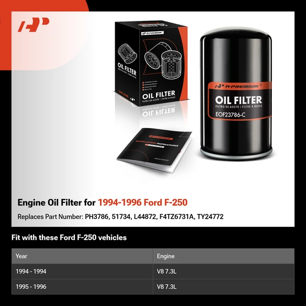 Engine Oil Filter for 1994-1996 Ford F-250