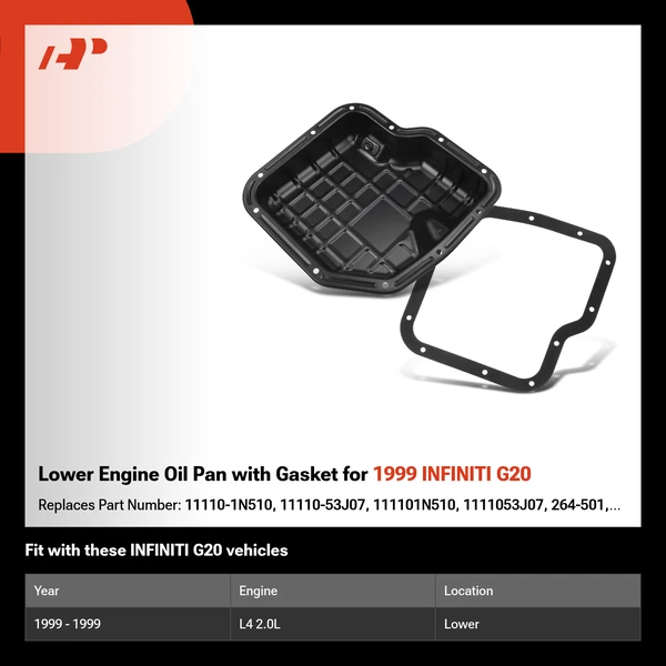 Lower Engine Oil Pan with Gasket for 1999 INFINITI G20