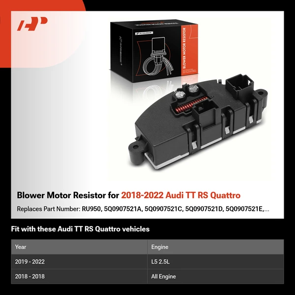 Blower Motor Resistor for 2018-2022 Audi TT RS Quattro