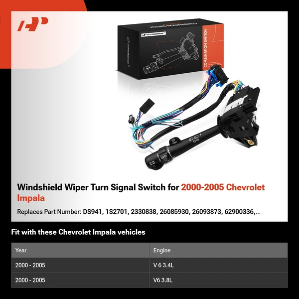 Windshield Wiper Turn Signal Switch for 2000-2005 Chevrolet Impala