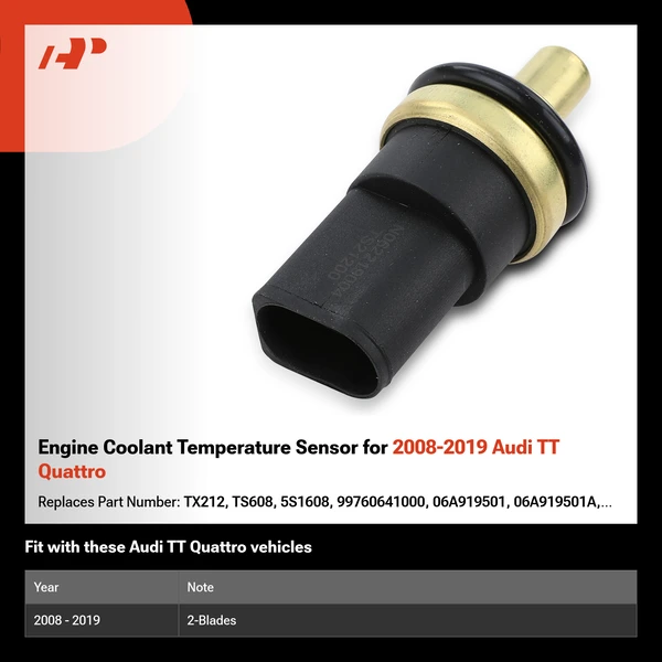 Engine Coolant Temperature Sensor for 2008-2019 Audi TT Quattro
