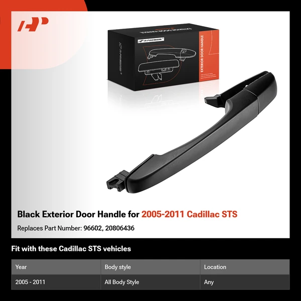 Black Exterior Door Handle for 2005-2011 Cadillac STS