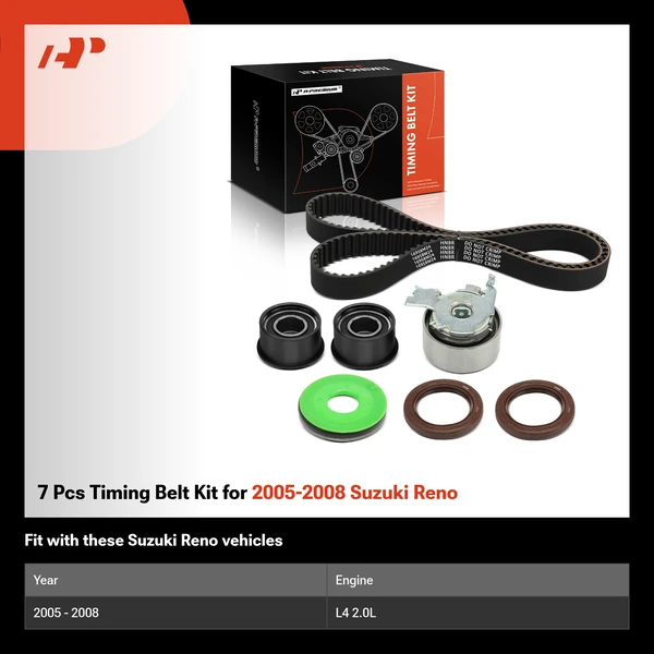 7 Pcs Timing Belt Kit for 2005-2008 Suzuki Reno