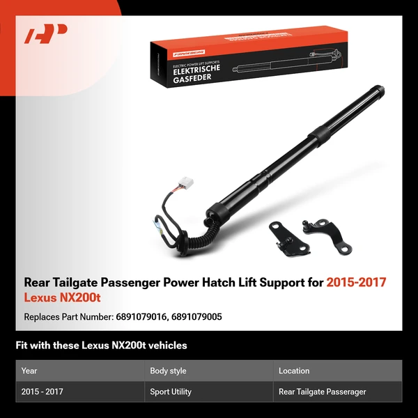 Rear Tailgate Passenger Power Hatch Lift Support for 2015-2017 Lexus NX200t