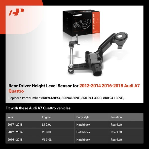 Rear Driver Height Level Sensor for 2012-2014 2016-2018 Audi A7 Quattro