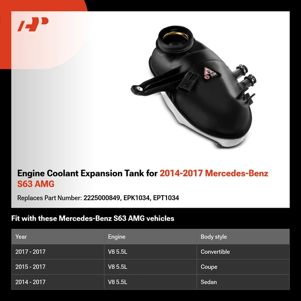 Engine Coolant Expansion Tank for 2014-2017 Mercedes-Benz S63 AMG