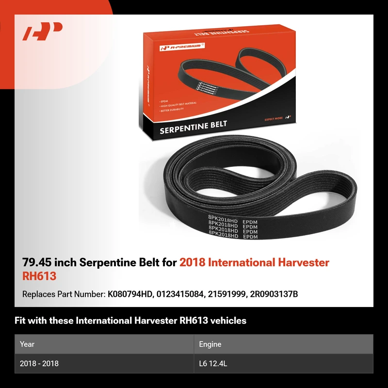 79.45 inch Serpentine Belt for 2018 International Harvester RH613