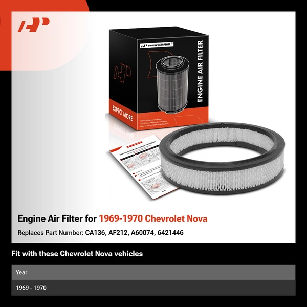 Engine Air Filter for 1969-1970 Chevrolet Nova