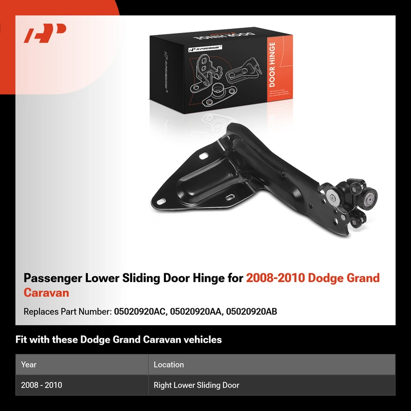 Passenger Lower Sliding Door Hinge for 2008-2010 Dodge Grand Caravan